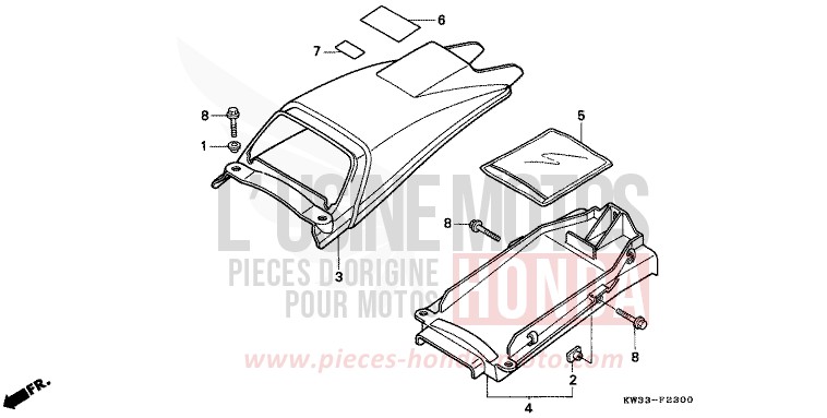 REAR FENDER for Dominator 250 PEARL CRESCENT WHITE-A (NH139) from 1993